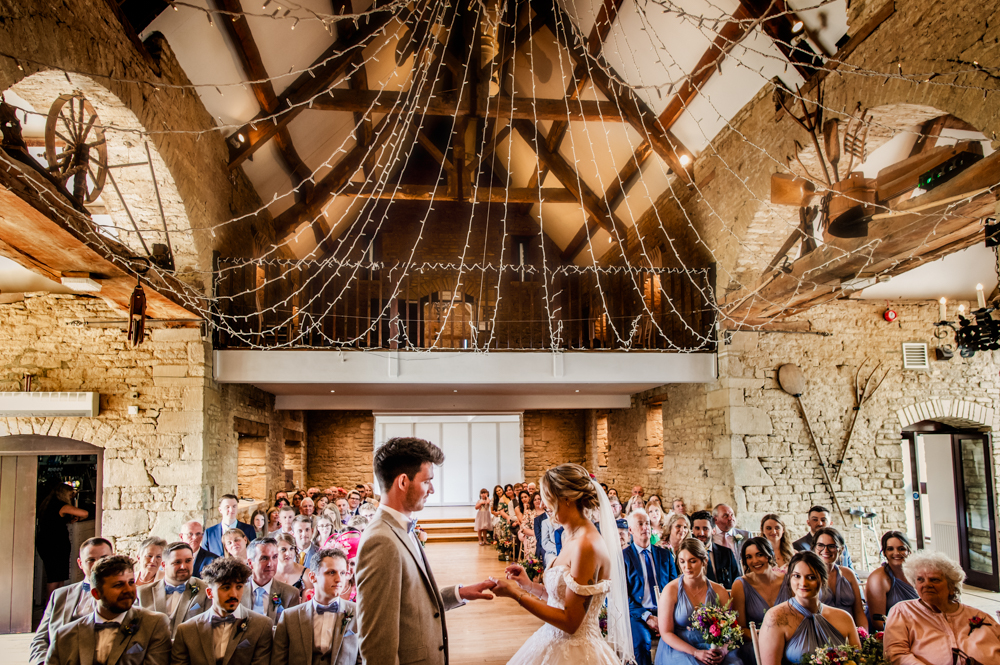 bride getting ready great tythe barn cotswolds