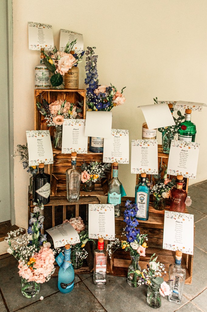 gin bottle table plan