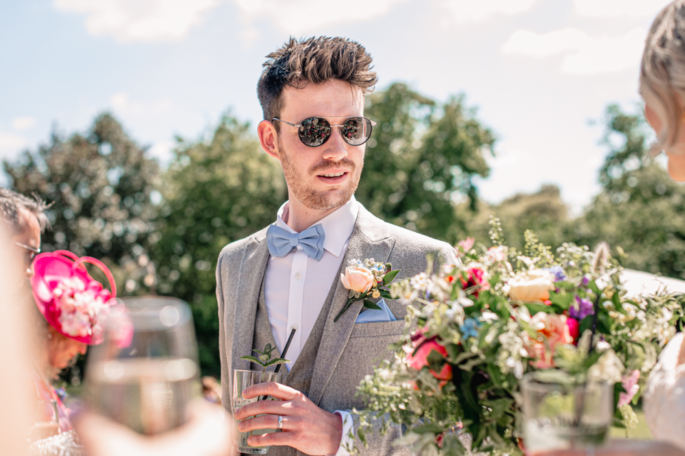 groom with bow tie