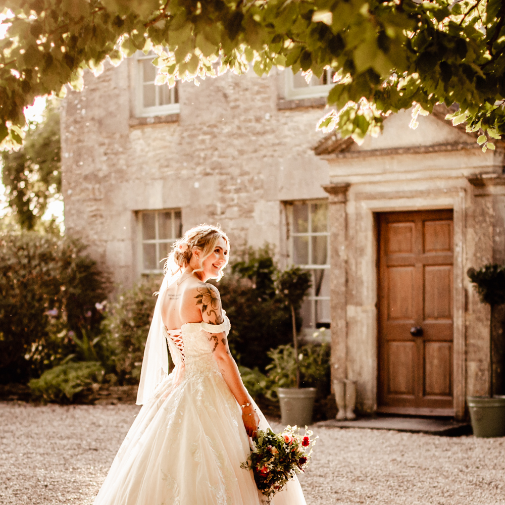 dramatic photo bride cotswolds