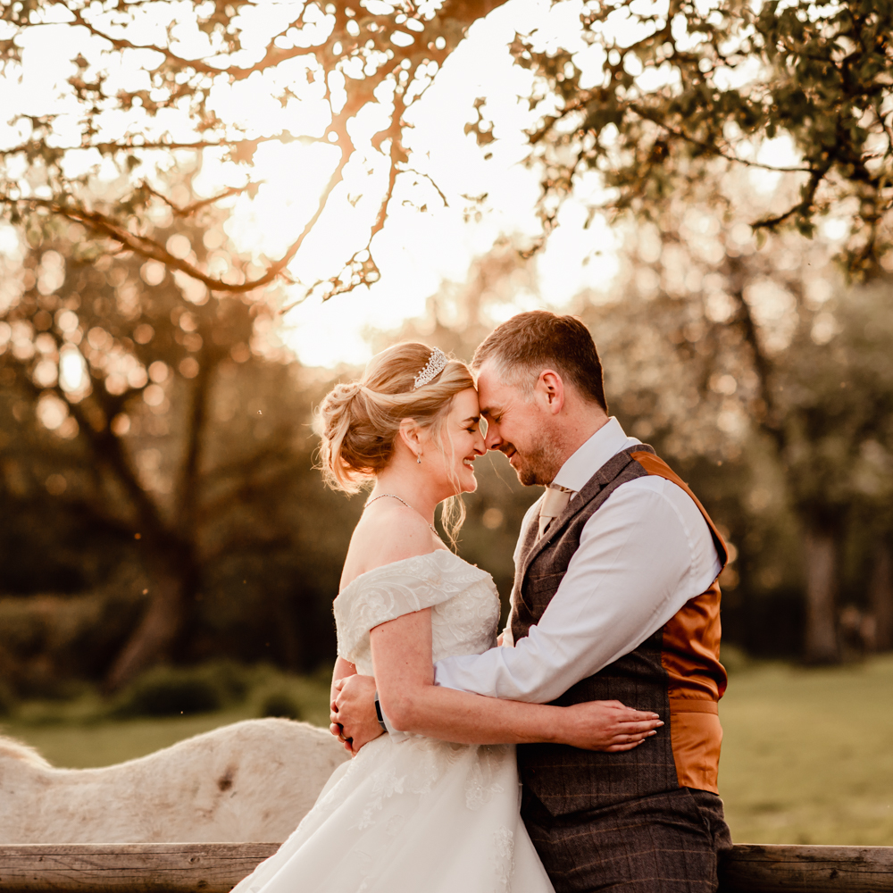 sunset bride and groom somerset