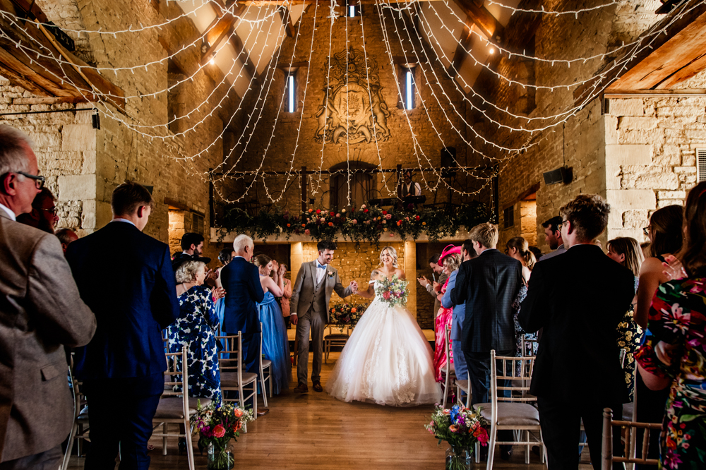 rustic wedding great tythe barn cotswolds