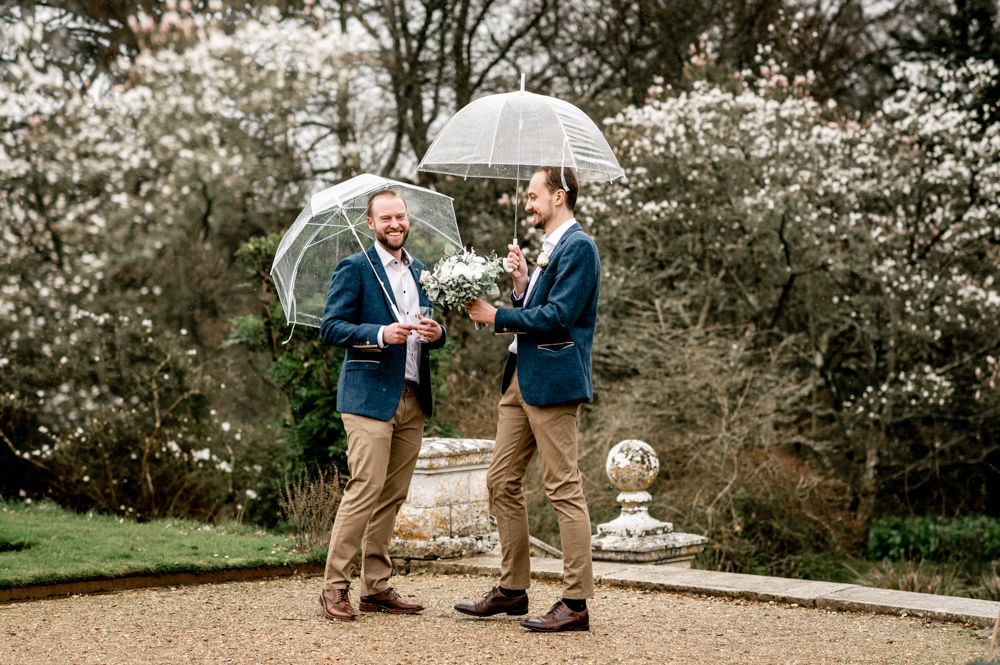 two grooms spring  wedding cotswolds