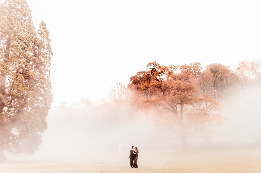 fog couple autumn