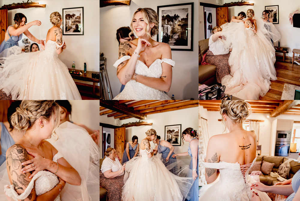 bridal prep bride getting ready great tythe barn cotswolds