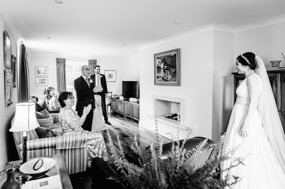 bride first look dad