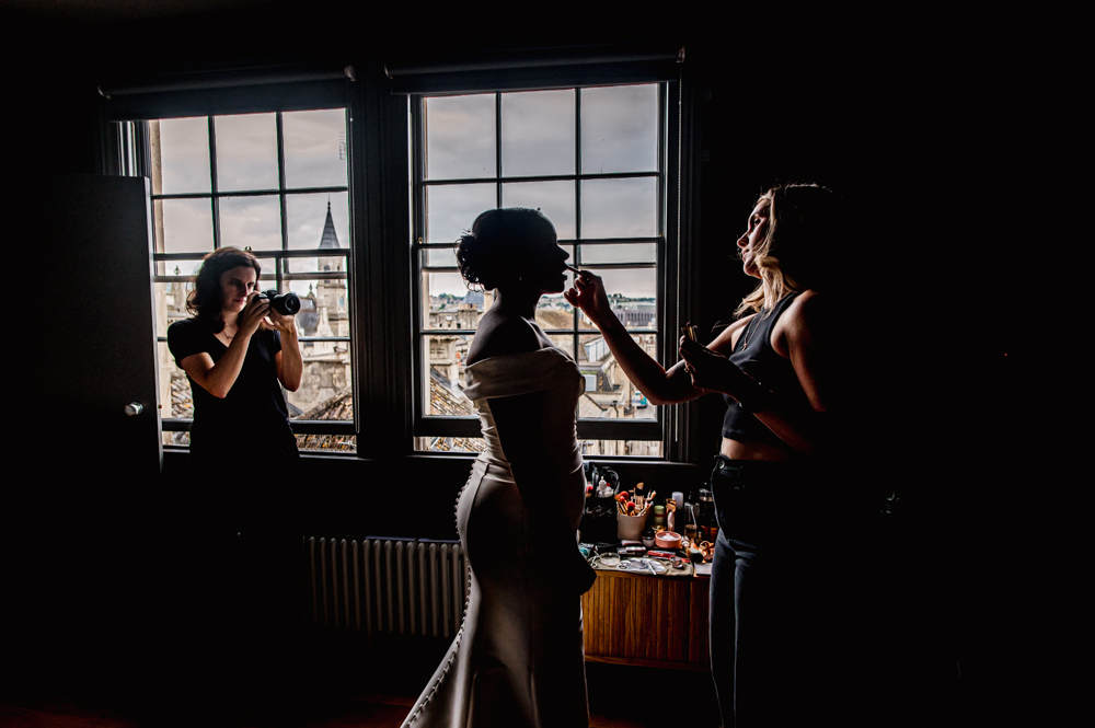 bride silhouette documentary wedding cotswolds