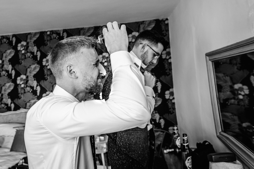 groom getting ready cotswolds