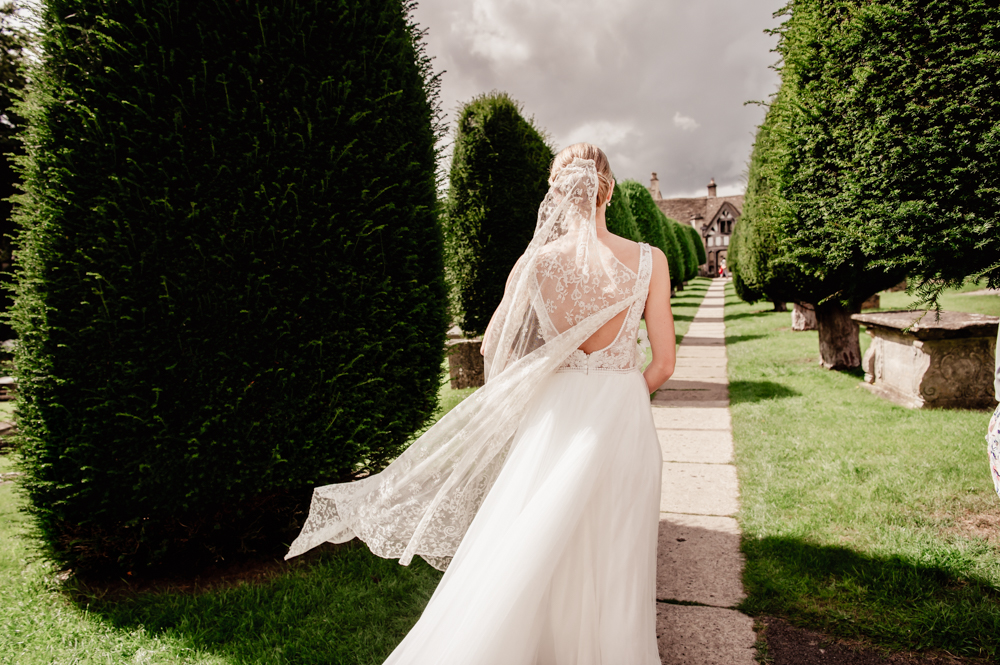 vintage veil bride cotswolds