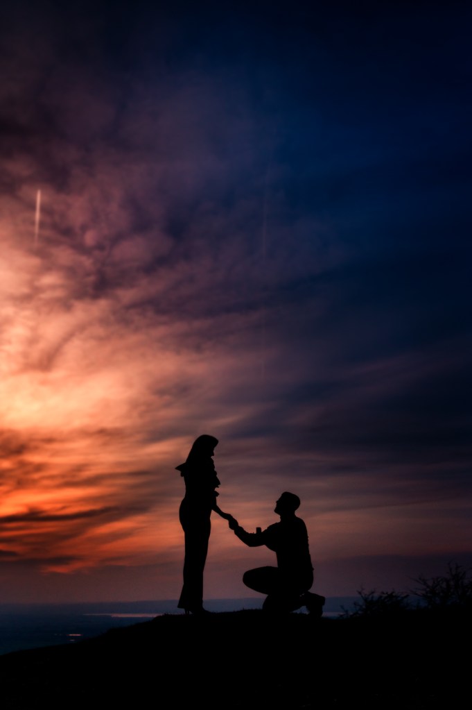 sunset proposal photography