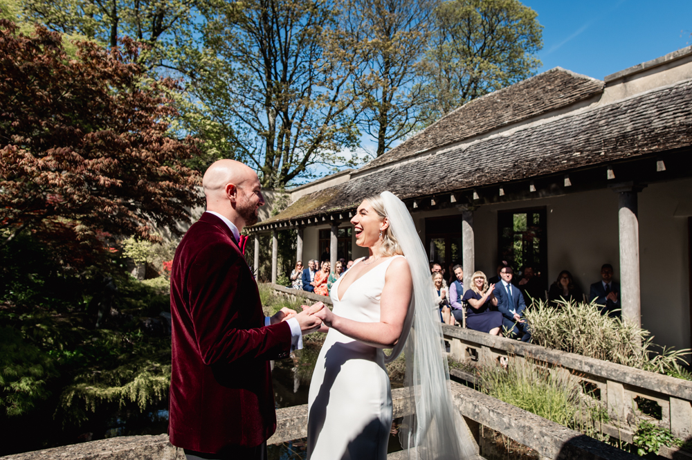 bright colourful wedding ceremony cotswolds
