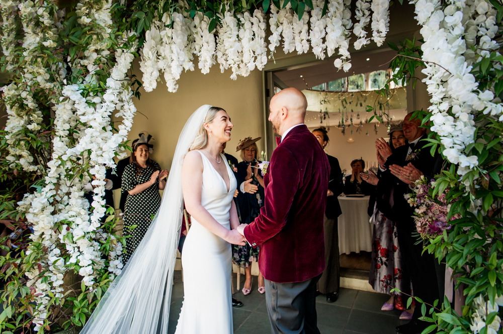cloistered courtyard wedding ceremony matara centre