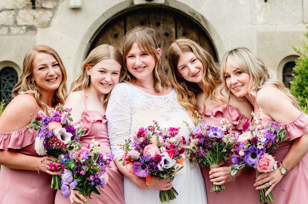 coourful bridesmaids