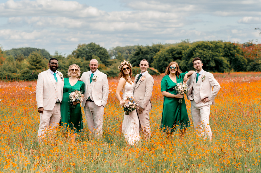 happy colourful wedding matara centre cotswolds