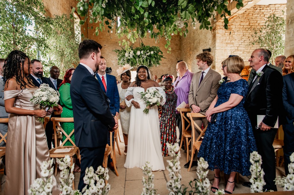 colourful barn wedding
