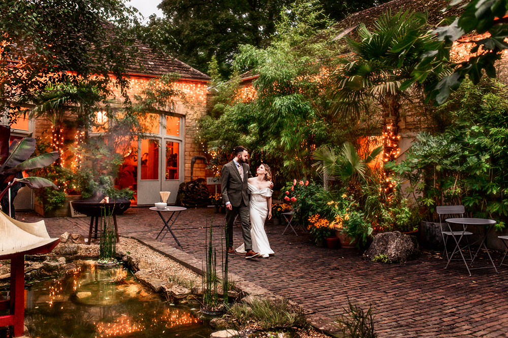 exotic venue wedding palm trees