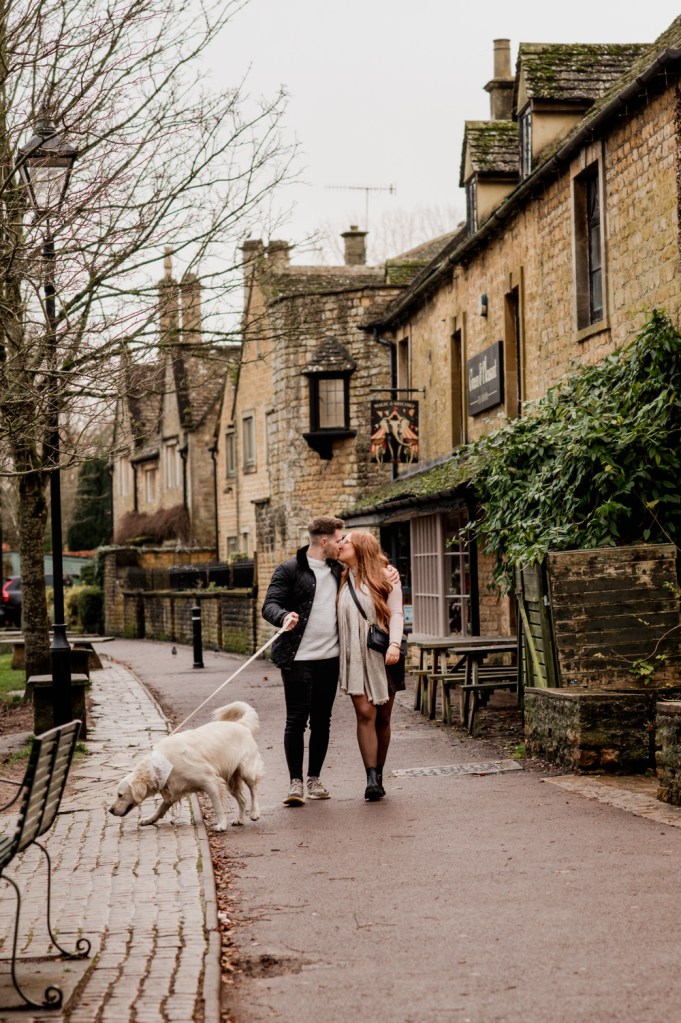 cotswold proposal couple with dog
