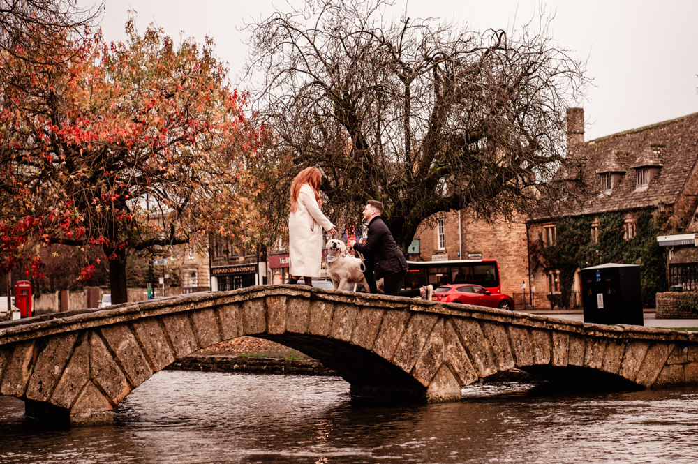 proposal on the bridge romantic