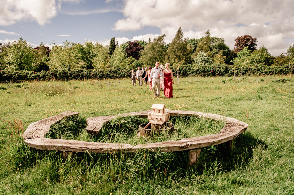 circular bench wedding venue