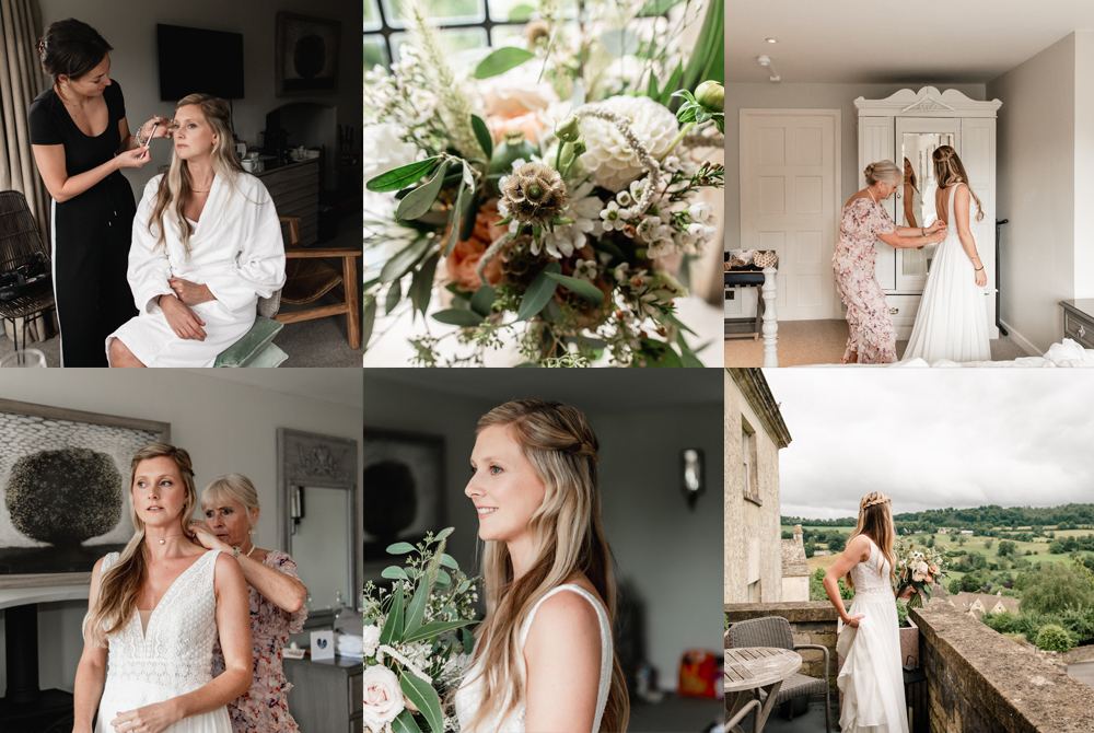 bride getting reday the painswick hotel