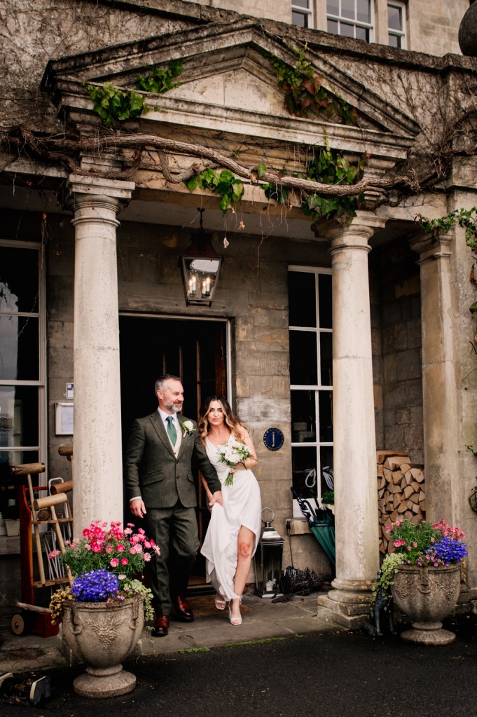 bride and groom burleigh court hotel