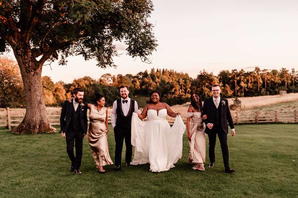 bridal party countryside