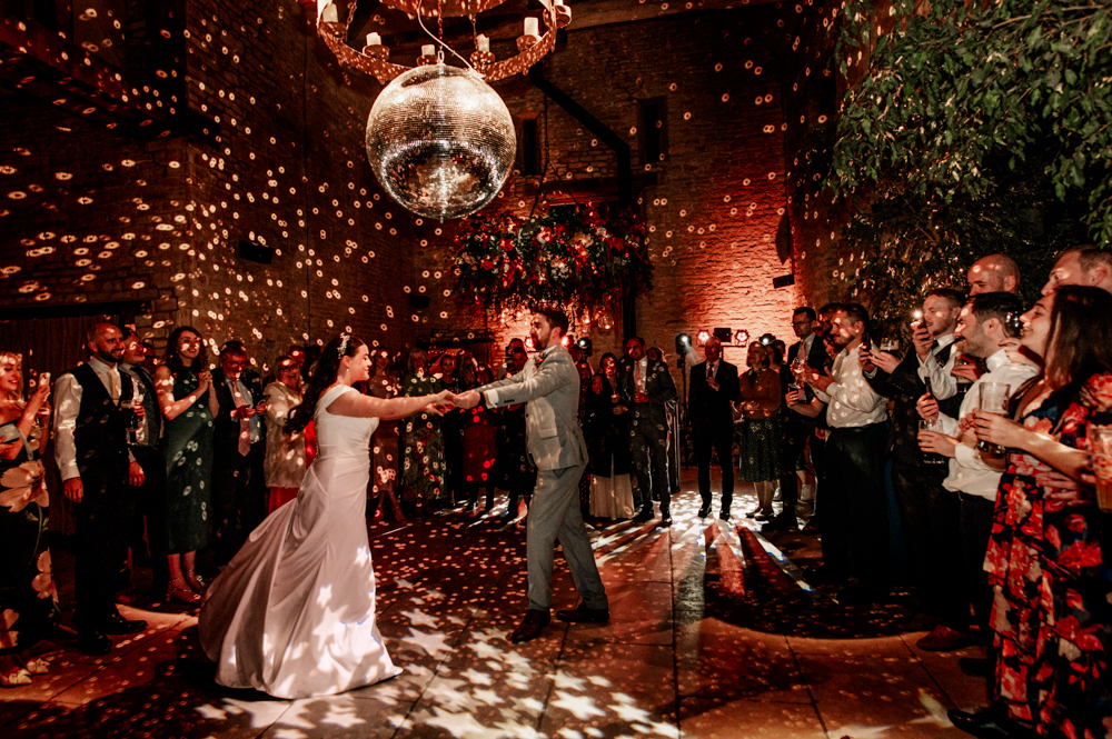 first dance colourful dramatic wedding
