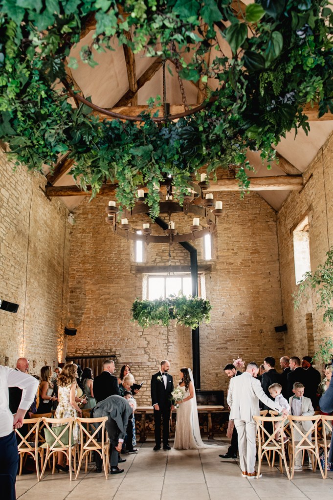 rustic barn wedding ceremony