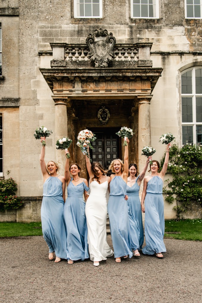 bridesmaids cheering elmore court wedding c
