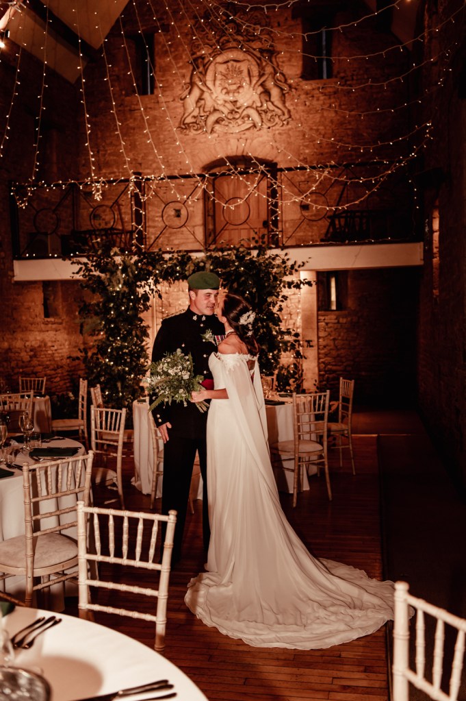 couple great tythe barn wedding cotswolds
