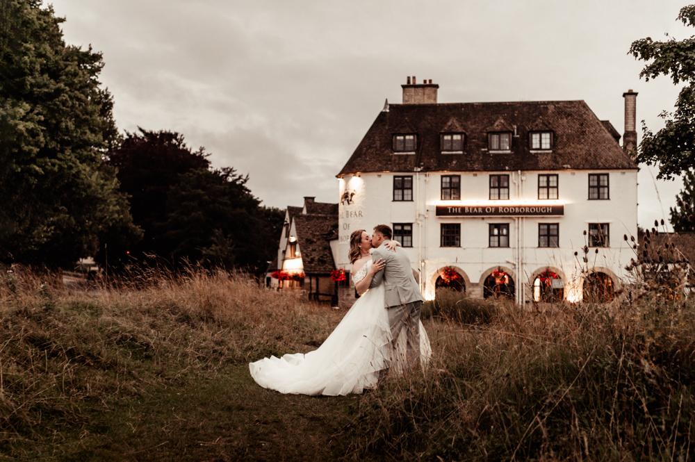 wedding kiss the bear of rodborough stroud