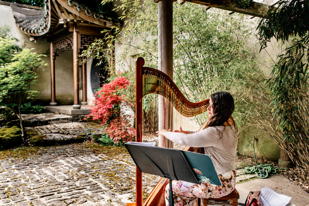 wedding music harp lush garden Matara