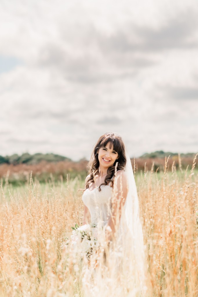 light airy wedding bride portrait