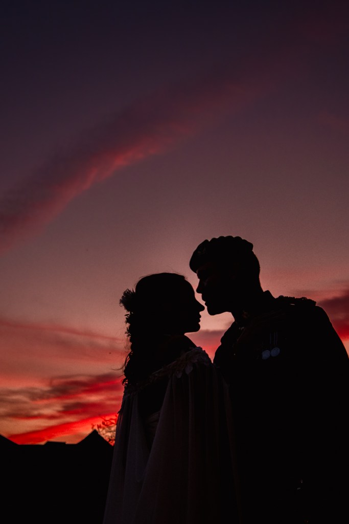 sunset wedding cotswold