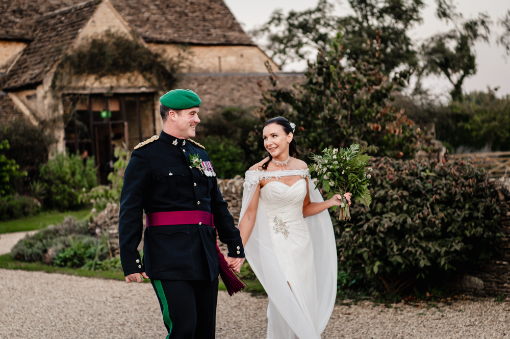bride and groom great tythe barn wedding tetbury