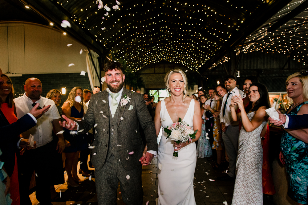 confetti stone barn wedding