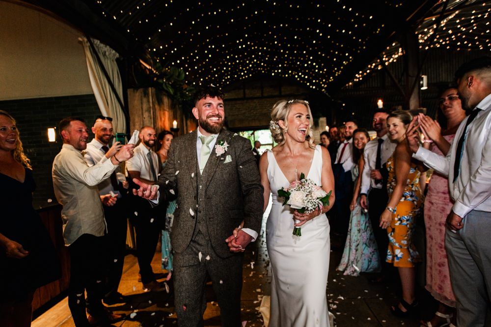 confetti stone barn wedding