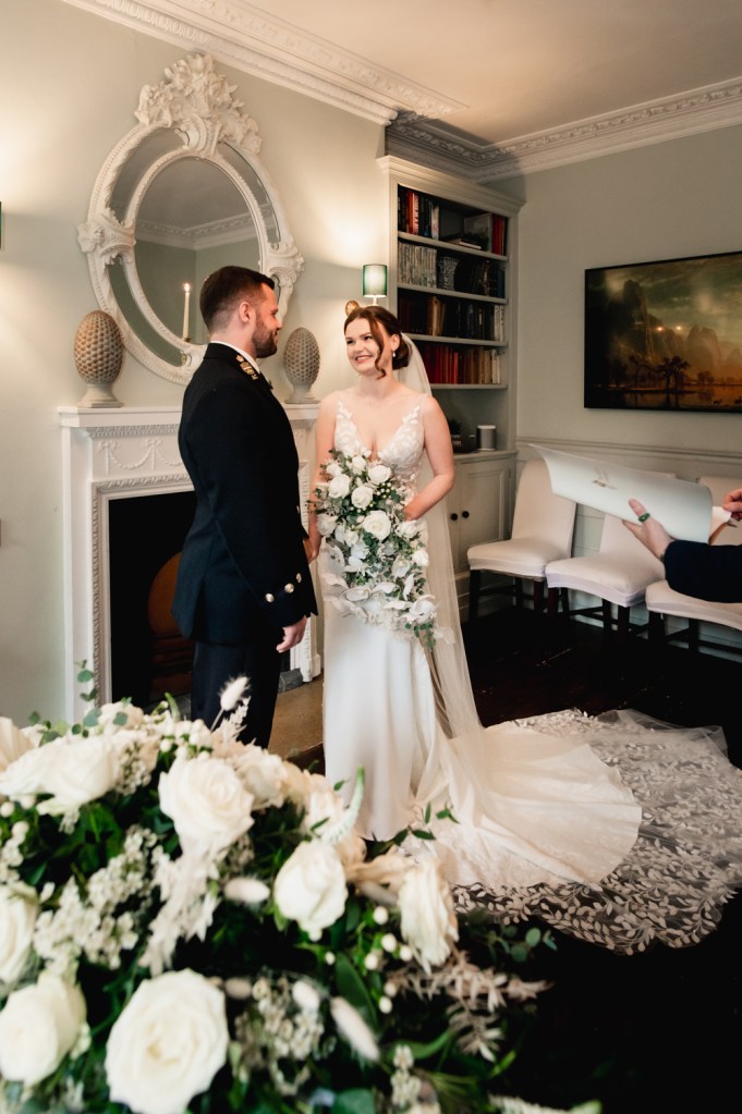wedding bride and groom burleigh court hotel