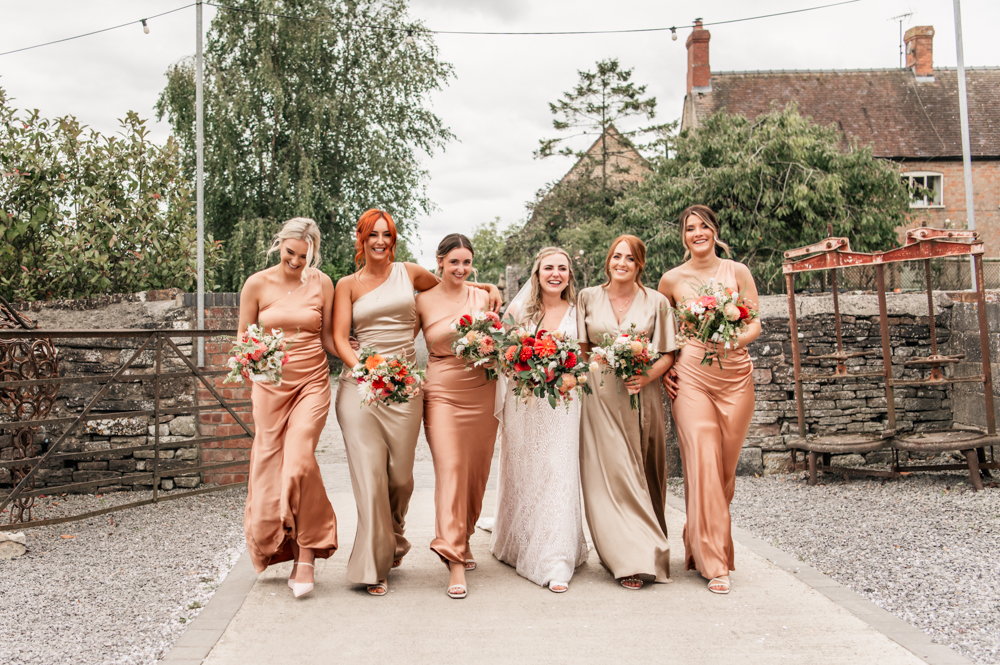 peach bridesmaids wedding dresses