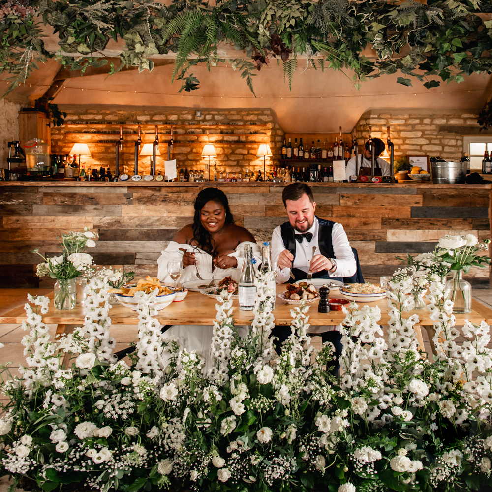 bride and groom cotswolds barn wedding