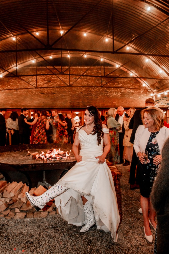 wedding cowboy boots bride