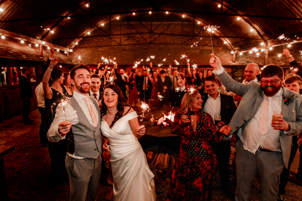 wedding sparklers old gore barn