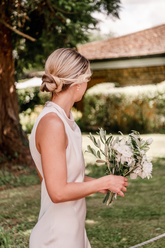 peach dress bridesmaids