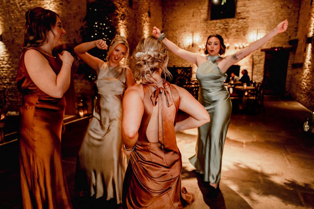 bridesmaids dancing
