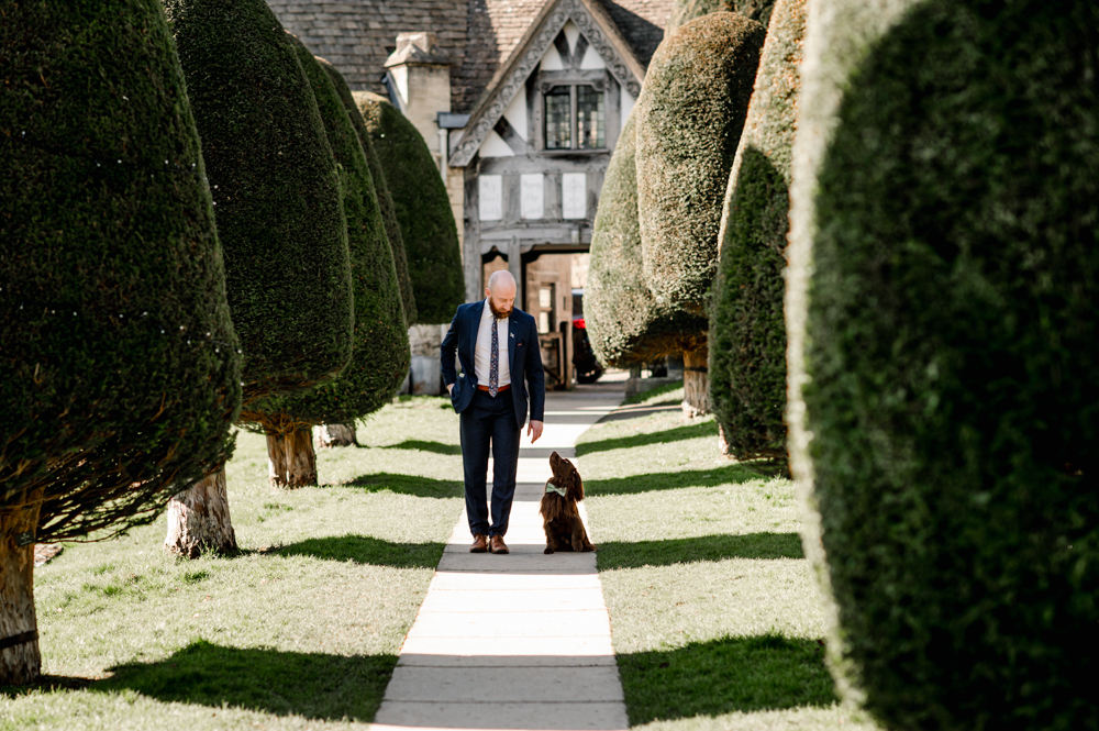 groom with dog stunning cotswolds