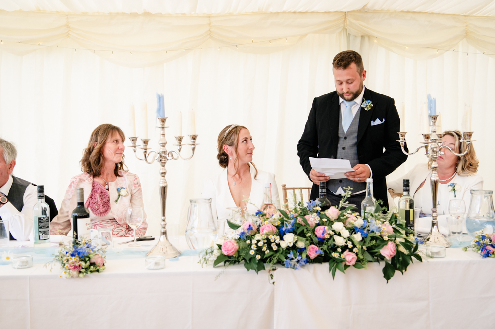 groom speech marquee wedding