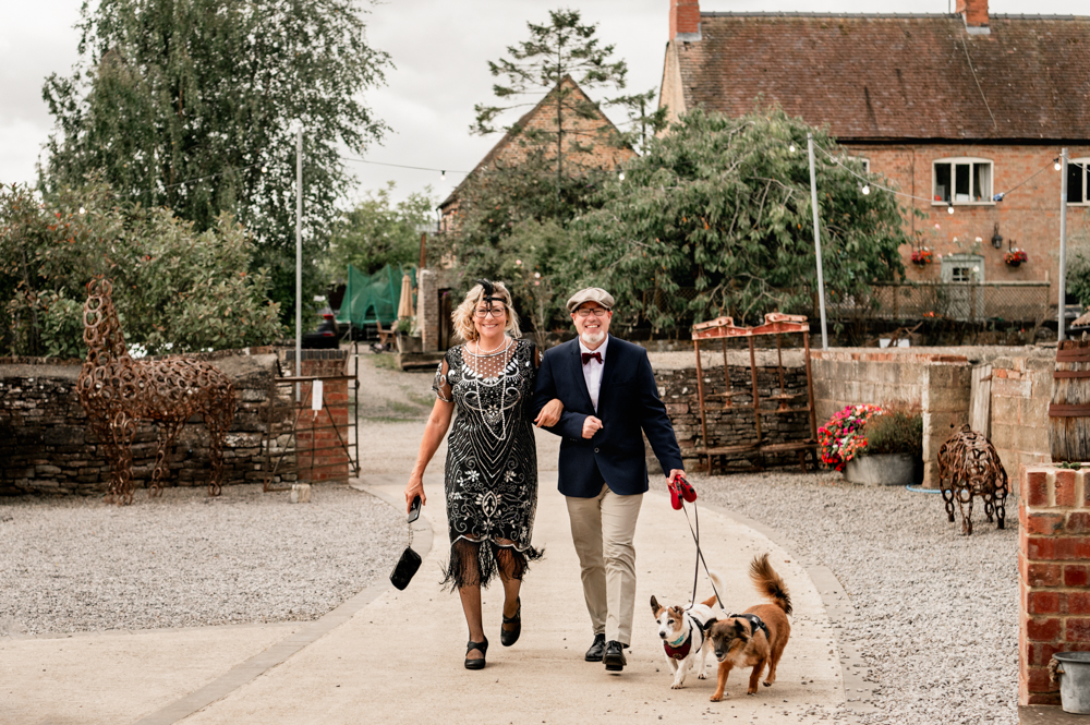 wedding guests in great gatsby costumes