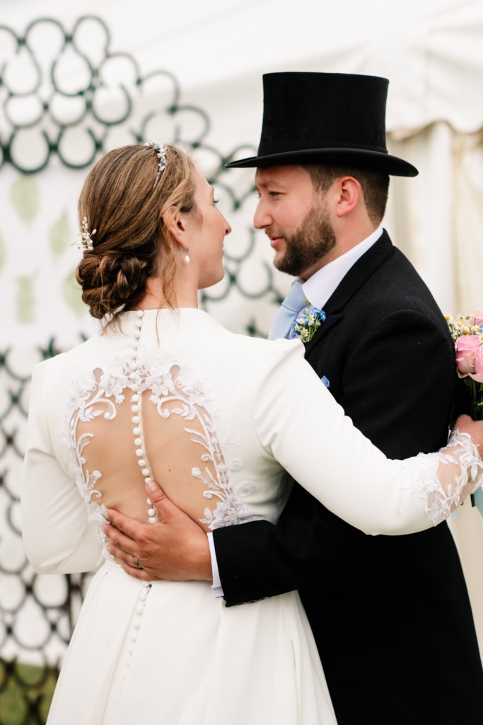 elegant wedding top hat groom cotswolds
