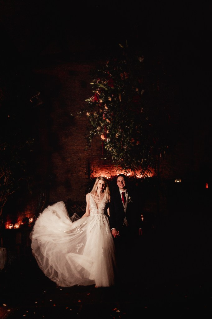 bride and groom cripps barn