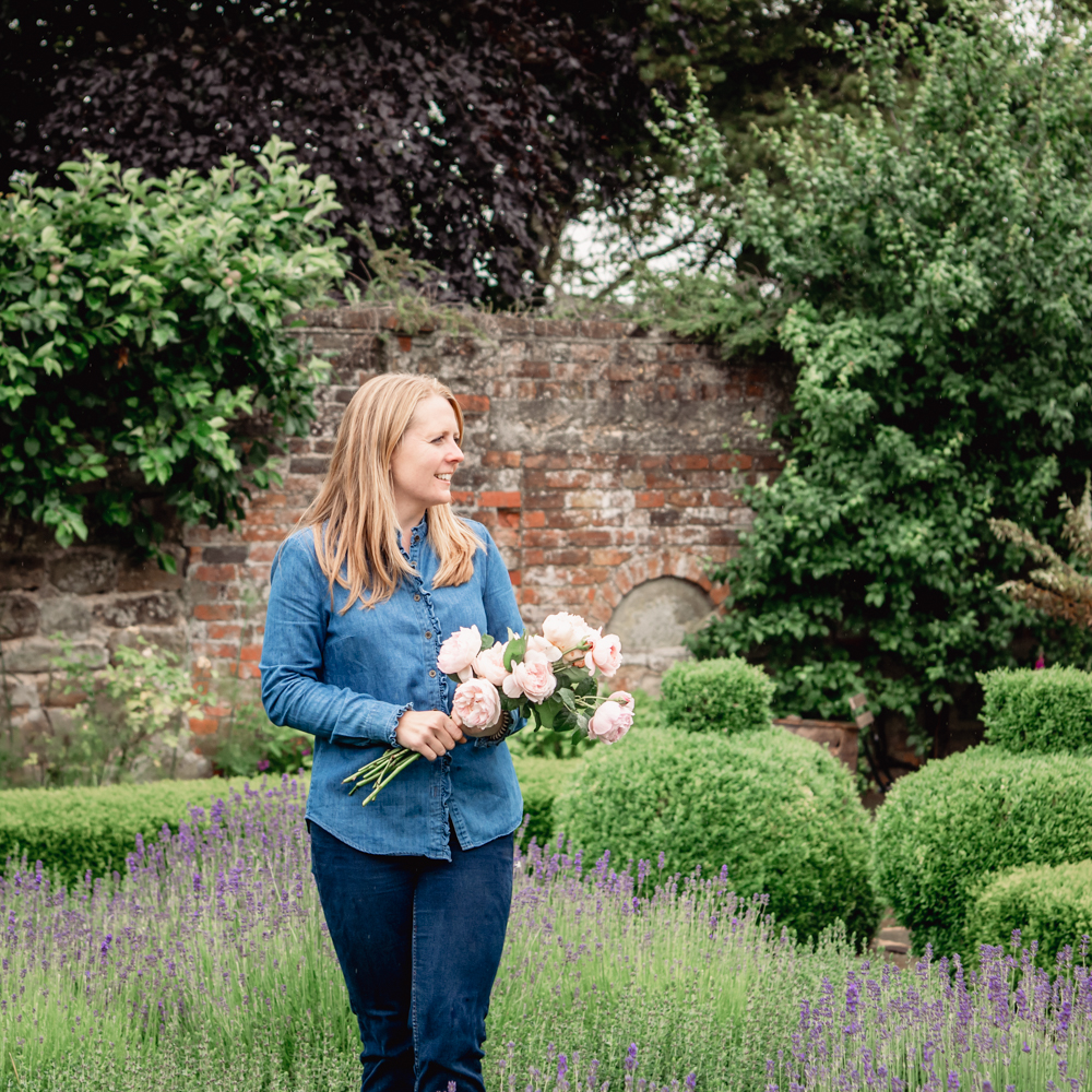 woman in lavender garden